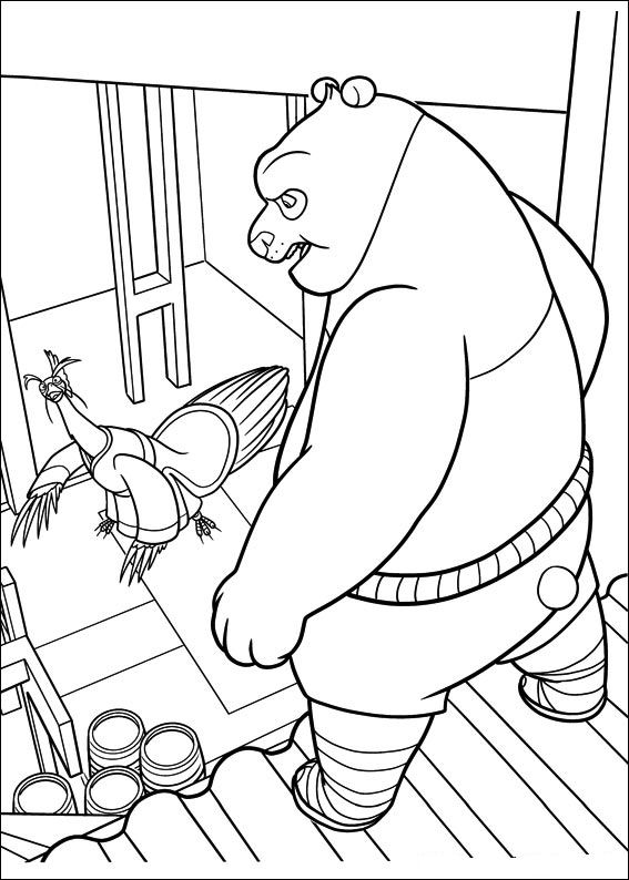 Plansa de colorat cu Kung Fu Panda 21 14
